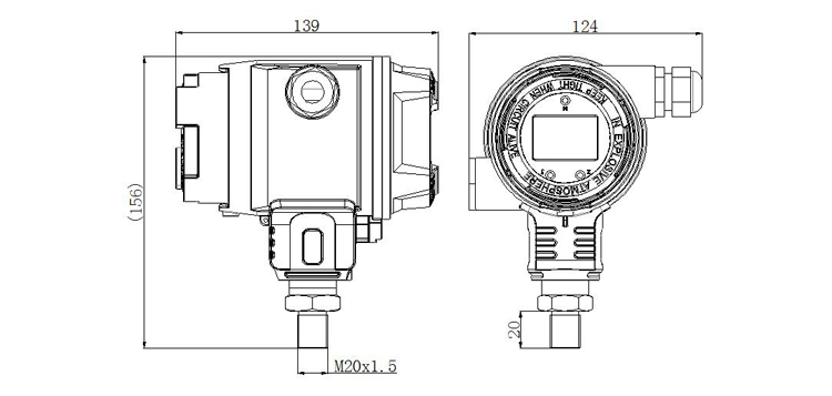 擴散硅變送器產(chǎn)品外形尺寸
